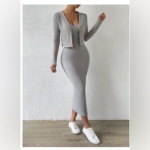 Gray Women's Two Piece Dress